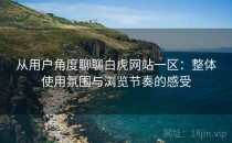 从用户角度聊聊白虎网站一区：整体使用氛围与浏览节奏的感受