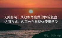 天美影院｜从效率角度做的体验复盘：访问方式、内容分布与整体使用感受