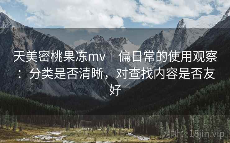 天美密桃果冻mv|偏日常的使用观察:分类是否清晰,对查找内容是否友好 第1张 天美密桃果冻mv|偏日常的使用观察:分类是否清晰,对查找内容是否友好 第1张